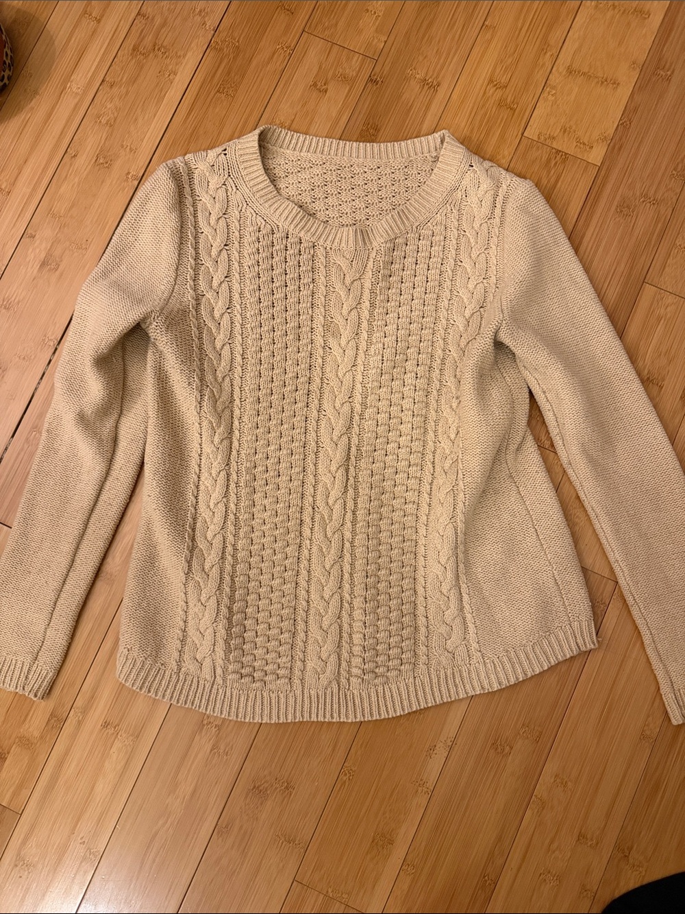 Classic Cable Knit Women's Sweater - Cream